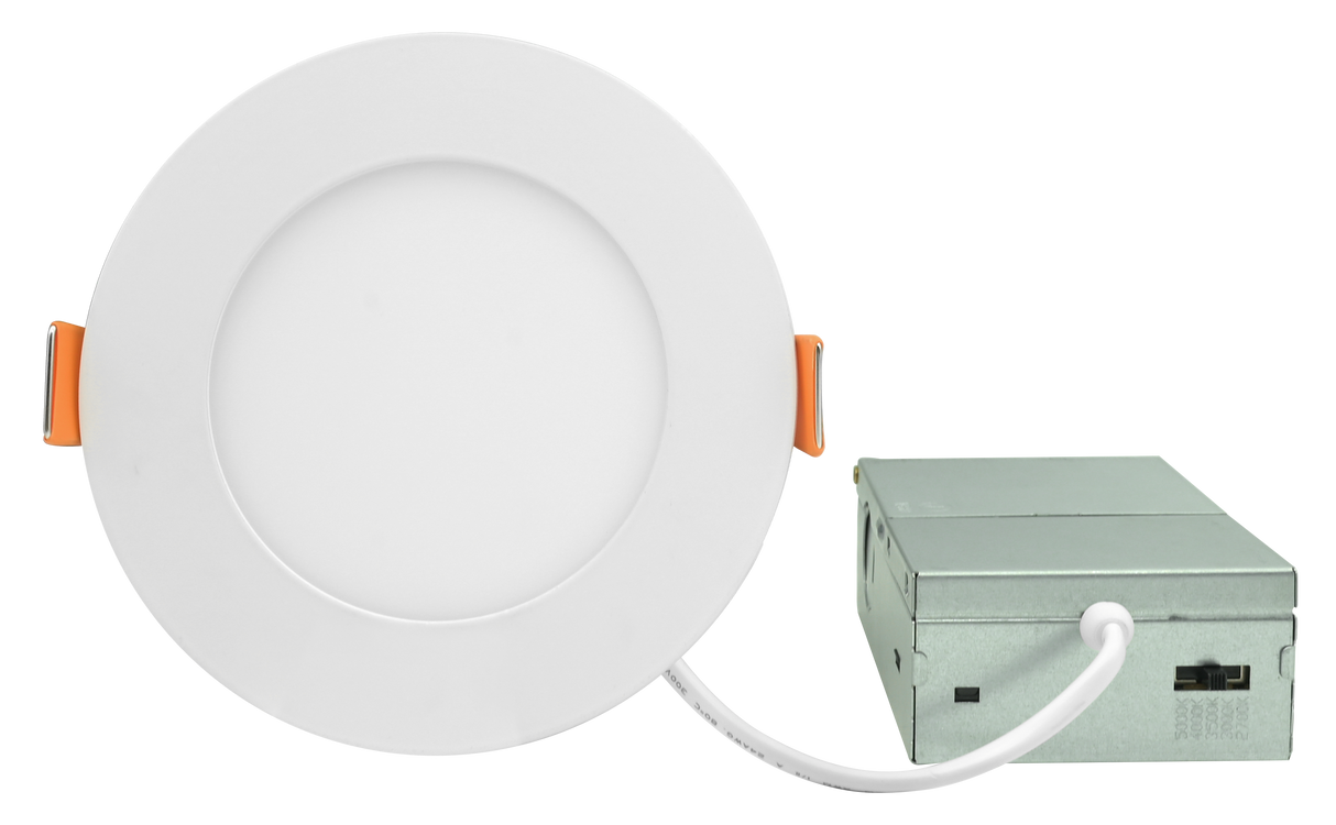 4" LED 9W Ultra Slim Wafer Recessed Down Light - Adjustable Color Temp (27K/3K/35K/4K/5K) 120V