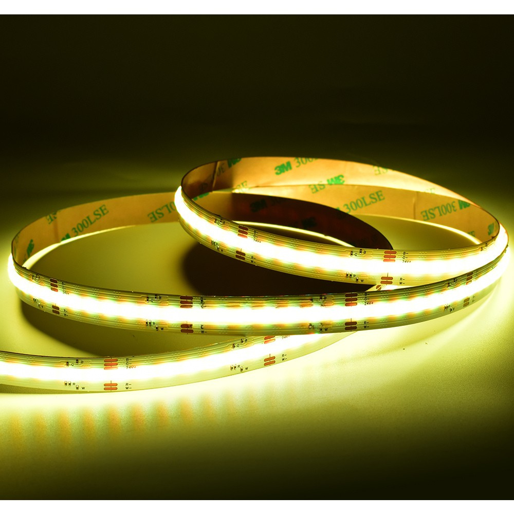 LED No Dot RGB Tape Light 16 Feet Long - 24V - 12mm Width - RGBW 3000K/4000K/6500K
