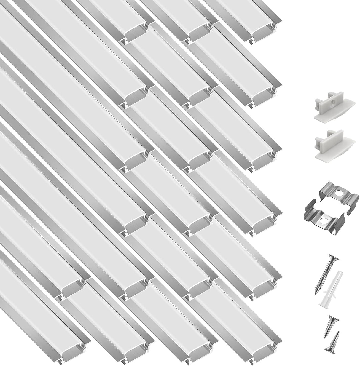 LED Aluminum Channel Surface Mount with Milky Cover 6.6FT
