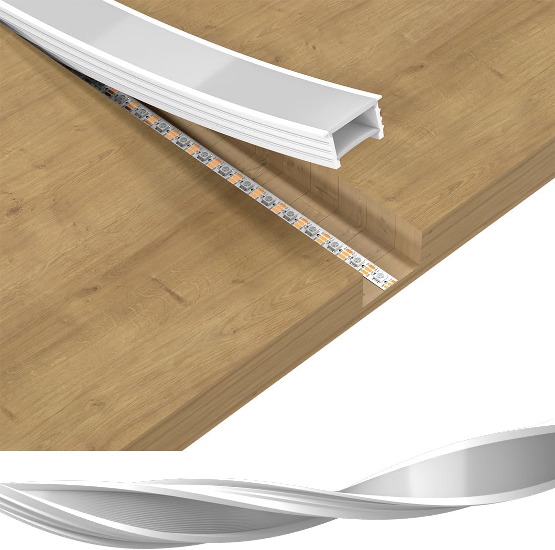 LED Bendable Aluminum Channel with Milky White Cover 10x10mm