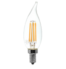 Clear LED Filament Chandelier Bulb - Flame Tip - 2 Watt - 3000K -<br> Soft White - ONBULBLED