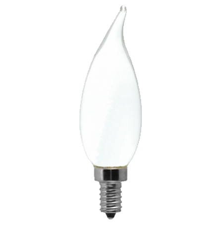 Frosted LED Filament Chandelier Bulb - Flame Tip - 2 Watt - 2700K -<br> Warm White - ONBULBLED