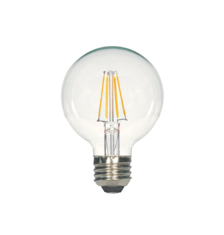 LED Filament G25 Bulb - Clear Glass- Dimmable - 4 Watt - 2700K -<br> Warm White - ONBULBLED