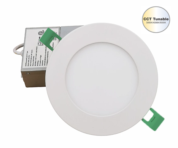 6''in 12 Watt Round Ultra Slim Wafer Ceiling Light With CCT Tunable Switch 3000K/4000K/5000K