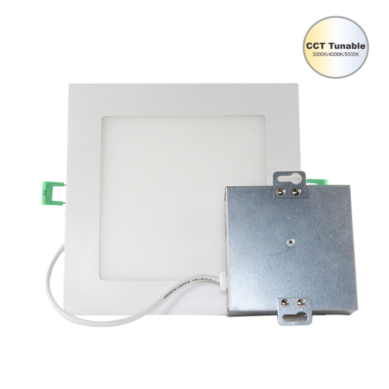 Led 4''in 9 Watt Square Ultra Slim Wafer Ceiling Light With CCT Tunable Switch 3000K/4000K/5000K
