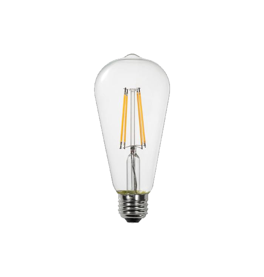 LED Filament ST21 Bulb - Clear Glass- Dimmable - 6 Watt - 4000K -<br> Cool White - ONBULBLED