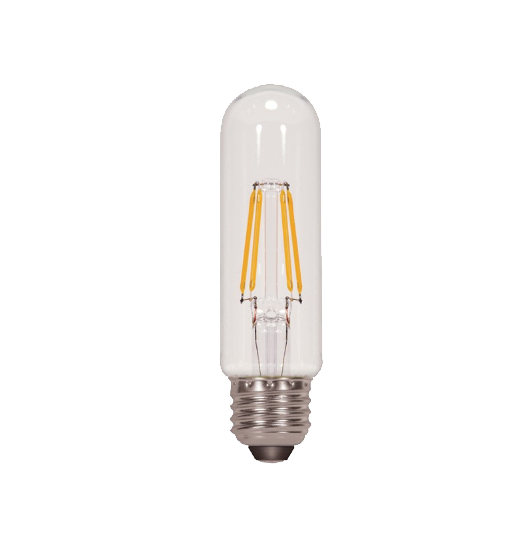 LED Filament T10 Bulb - Clear Glass- Dimmable - 4 Watt - 4000K -<br> Cool White - ONBULBLED