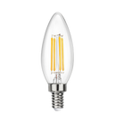Clear LED Filament Chandelier Bulb - Torpedo Tip - 6 Watt - 2700K -<br> Warm White - ONBULBLED