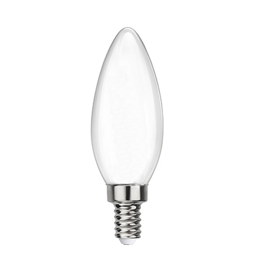 Frosted LED Filament Chandelier Bulb - Torpedo Tip - 6 Watt - 2700K -<br> Warm White - ONBULBLED