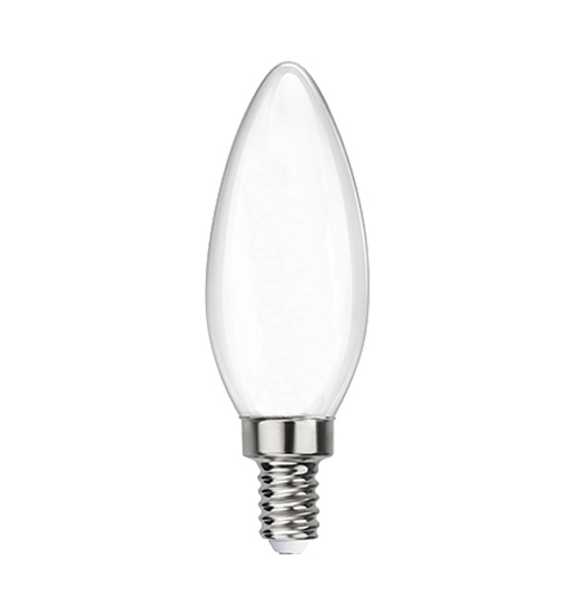 Frosted LED Filament Chandelier Bulb - Torpedo Tip - 6 Watt - 4000K -<br> Cool White - ONBULBLED